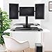Stand Steady Techtonic Electric Standing Desk Converter wIth Triple Monitor Mount, 3 Screen Support, Quiet Sit-Stand Desk with Button Control, Keyboard Tray, Ideal for Gaming & Computer Work (Black)