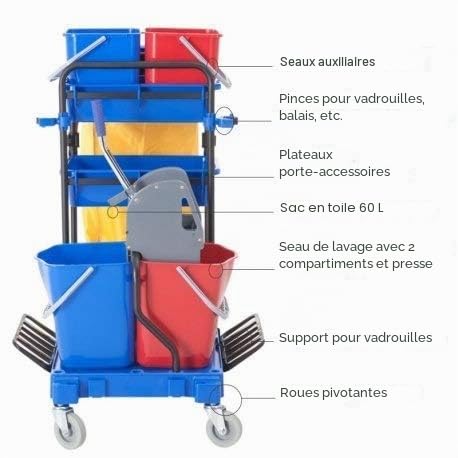 Chiner Chariot de nettoyage professionnel complet