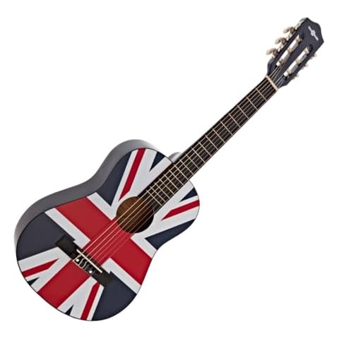 Gear4music Junior 1/2 Classical Guitar with Union Jack Cover