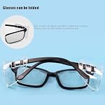 2 Pairs Safety Glasses Side Shields, Eye Protection,Flexible Clear Anti-Slip On Clear Side Shields Fits Small to Medium Eyeglasses