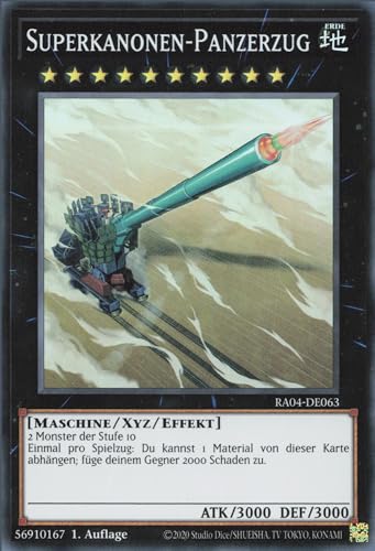 Superkanonen-Panzerzug (V.1) RA04-DE063 Super Rare Deutsch Boosterfrisch 1. Auflage - Quarter Century Stampede - mit ReCollectibles-Versandschutz - für Yu-Gi-Oh!