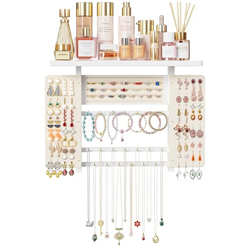 Emfogo Jewelry Organizer Hanging Wall Mounted Jewelry...