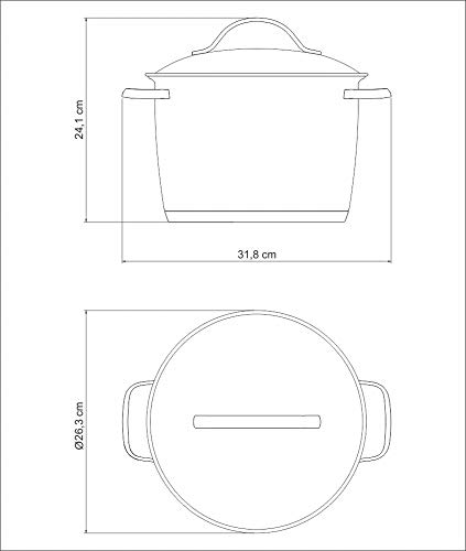 Caldeirão com Fundo Triplo Dimetro 24Cm, Tramontina, 62655240, Inox