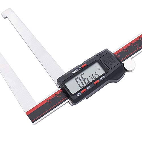 Vinca Drga-0605 Quality Electronic Digital Brake Disc Rotor Gauge Caliper Micrometer Inch/Metric/Fraction 0-6 Inch/150Mm Stainless Steel Red/Black Extra Large Lcd Screen Auto Off Measuring Tool #TOP2