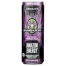 Sambazon Organic Amazon Energy Drink Jungle, Love Acai Berry and Passionfruit 153240245 Passion Fruit, 12 Fl Oz