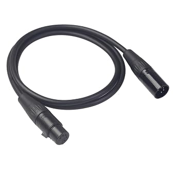 Seadream XLR 5 Pin Male to Female DMX Cable 3.3FT;5 PIN XLR DMX Extension Cable Black 1M