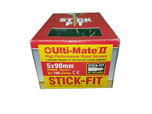 Ulti-Mate 2 - Tornillo de madera de alto rendimiento con ajuste de palo (incluye punta de ajuste de alta calidad), antioxidante, conducción con una mano, pozisquare, anticamuflado (varios tamaños)