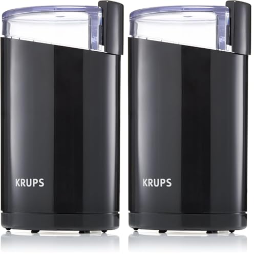 Image of KRUPS Electric Coffee Grinder, Stainless Steel Blades, Black | 3 oz Capacity | 200W Motor | For Coffee Beans, Herbs & Nuts | Pack of 2
