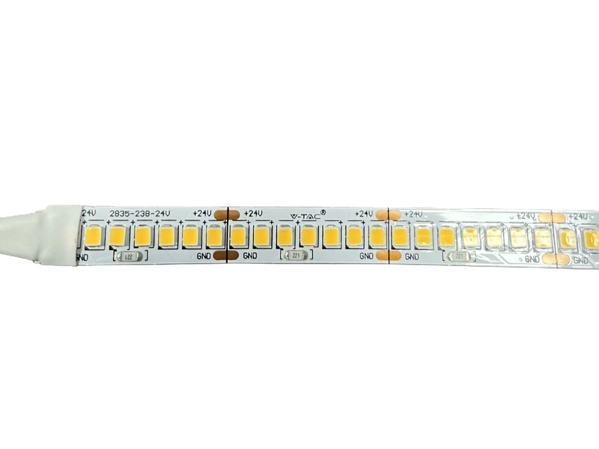 Striscia Led 24V Super Luminoso, 18W/M 135LM/M 2430LM/M, IP20 5 Metri Totale 1190 Smd 2835 (Bianco Neutro 4000K)