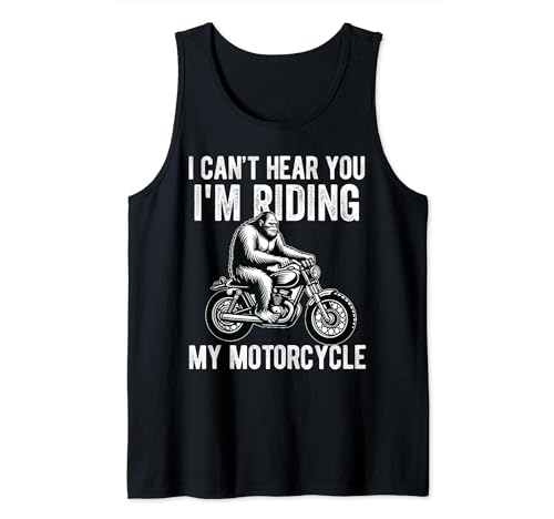 Bigfoot Motorcycle Sasquatch Hombres Papá Biker Motociclista Camiseta sin Mangas