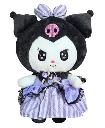 Image of Tickles Cute Anime Doll Soft Stuffed Plush Cartoon Character Toy for Kids Boys & Girls Birthday Gift (Color: Purple & Black Size: 40 cm)
