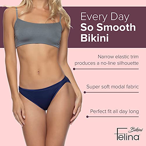 Felina Smooth Low Rise Bikini Panties - Seamless Underwear for Women, Panties for Women (10-Pack)2