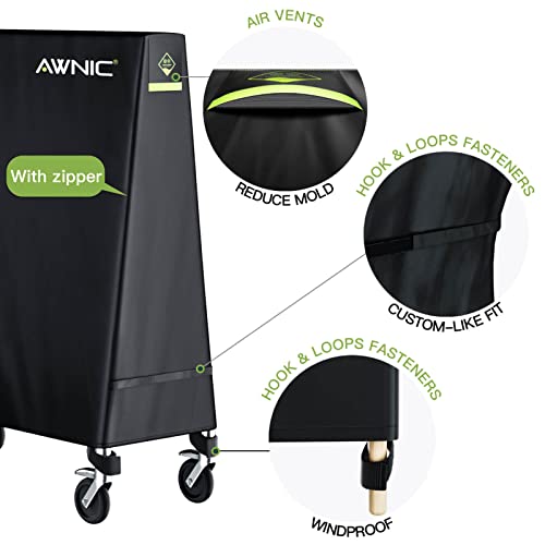 AWNIC Table Tennis Table Cover Outdoor Waterproof, Ping Pong Table Cover Windproof with Tear Resistant Heavy Duty Weatherproof Technical Fabric AlicanTex 165x(25/70) x170(LxWxH) cm - 5