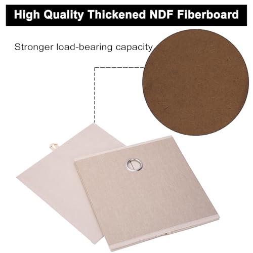 JAKAGO 6 Stück Faltbare Aufbewahrungsbox 30 x 30 x 30 cm Stoff Aufbewahrungswürfel Faltbox für Kallax Regale Würfel Aufbewahrungseinheit Zuhause Büro Kinderzimmer（Beige）