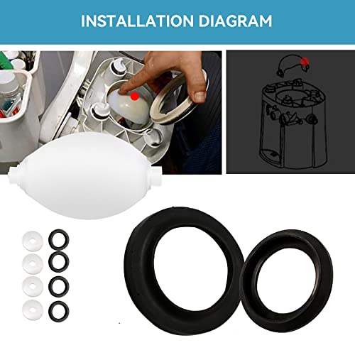 Image of 34117 Waste Ball Kit Rv Toilet Seal Compatible with Thetford Aqua Magic Style Lite, Style II & Style Plus and Residence Toilet Replacement