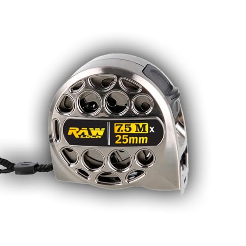 Water and weather proof hollow nikel plated tape measure - UK Brand [RAW LOCK] (Silver Tape, 7.5m)