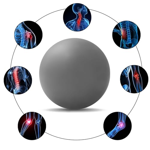 WOVTE Massage Lacrosse Ball for Myofascial Release, Foot, Back, Trigger Point Treatment Ball, Muscle Knot, Yoga (Grey) - Image 3