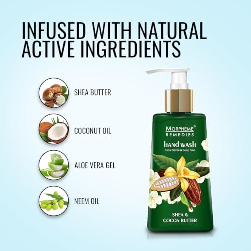 Image of Morpheme Remedies Hand Wash Shea & Cocoa Butter, Anti Bacterial - Soap Free Hand Wash, 250 ml (MORPH810)