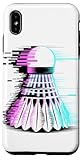 Installation facile Pixel Glitch Art Badminton Volant Coque pour iPhone XS Max