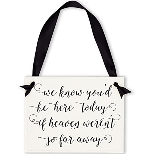 Ritzy Rose We Know You'd Be Here Today If Heaven Weren't So Far Away Sign for Wedding Ceremony - 11x8.5 in Banner Tailored with Your Preferred Paper, Ribbon and Font Color