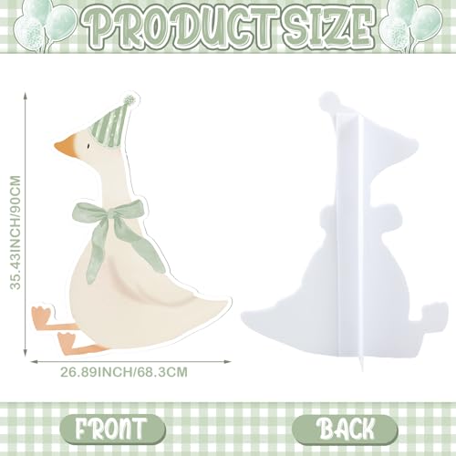 Image of Croblissful One Silly Goose Party Decorations 1st Birthday Backdrop Duck Animal Background Prop for Birthday Baby Shower Party Supplies(Sage Green,Goose)