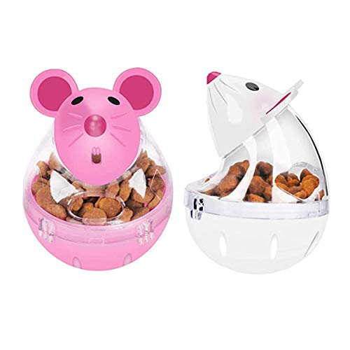 Fantasyon 2 Pcs Cat Treat Toy Feeder Toy, Cat Food Ball Pet Toy Cat Slow Feeder Ball for Interactive IQ Treat Training Toy