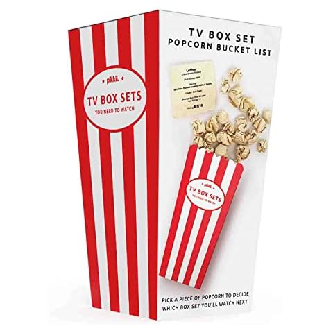 Pikkii TV Box Set Popcorn Bucket List | 100 Top TV Shows to Watch | Film Lovers Gifts | TV Lovers Gift Idea | Great for Movie Night What to Watch Recommendations | TV Addict Cover
