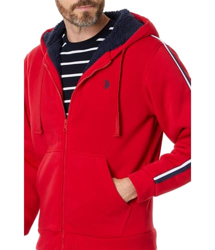 U.S. Polo Assn. mens Uspa Uspa Full Zip Sleeve Stripe Hoodie3