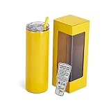 makerflo 20oz Skinny Tumbler With Lid & Straw, Stainless Steel Insulated Cup With Leak-Proof, BPA-Fr
