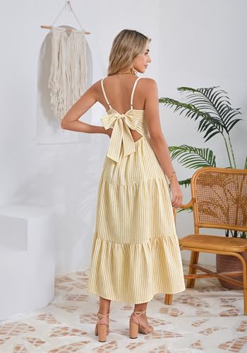 Image of Women's 2026 Summer Spaghetti Strap Maxi Tiered Dress