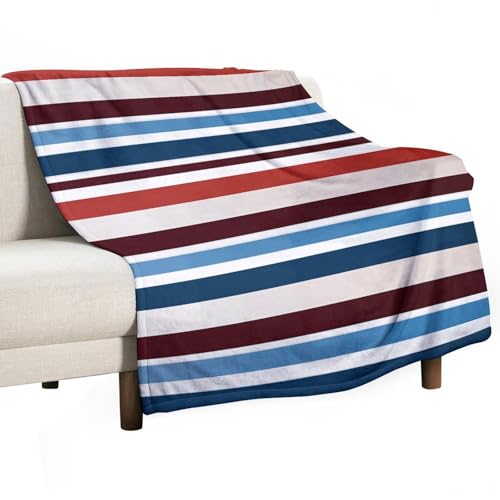 Couverture en flanelle quatre saisons plaid chaud couvre-lit à rayures - 2