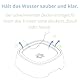 Manda® WASSERNAPF Hund ohne sabbern - Trinkbrunnen für Haustiere + Faltbare Schüssel als Geschenk. Kippsicher mit spritzfreiem Design. 1,5L Weiß und Blau.