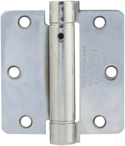 Emtek 95023 3.5" x 3.5" Spring Mortise Hinge with 1/4" Radius Corners - Pair, Satin Chrome