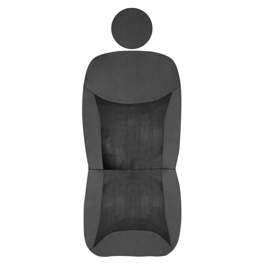 Norris F500-LUX Set Coprisedili su Misura per Fiat 500 2007-2020 Anteriori e Posteriori | Nero | Pelle Sintetica | Lavabile | Airbag | Schienale Divisibile | Protettori da Macchie e Peli di Animali