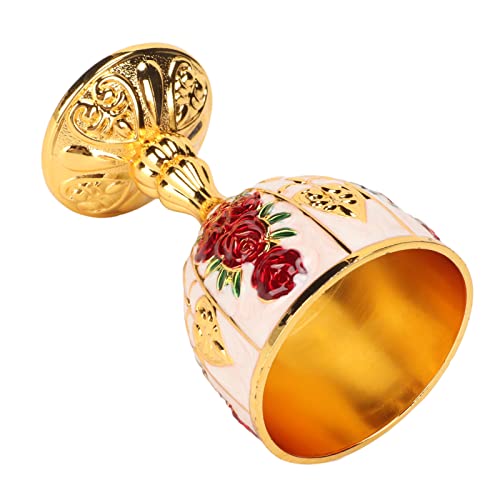 Tgoon Copo de cafetão, liga de zinco 10 cm alto relevo flor cálice dourado amplamente utilizado para