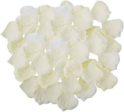 Silk Rose Petals 1200pcs Ivory Artificial Flowers Petals for Wedding Confetti Scatter Valentine's Day Flower Decoration