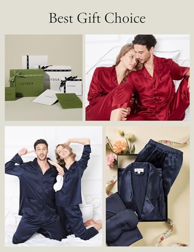 Image of LilySilk Silk Pajamas for Women Pure Full Length Long 22 Momme 100% Mulberry Silk Luxury