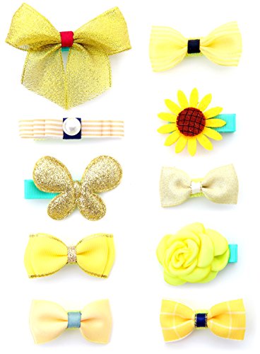 Belle Beau Baby Girls Hair Bows, Hair Clips, Ribbon Lined Alligator Hair Clips (Z-Dix-H)