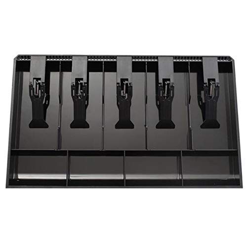 ABS Plastic Cash Drawer 5 Cash And 4 Coin Organizer For Supermarket 40 x 3.5 x 24.4 cm (Black)