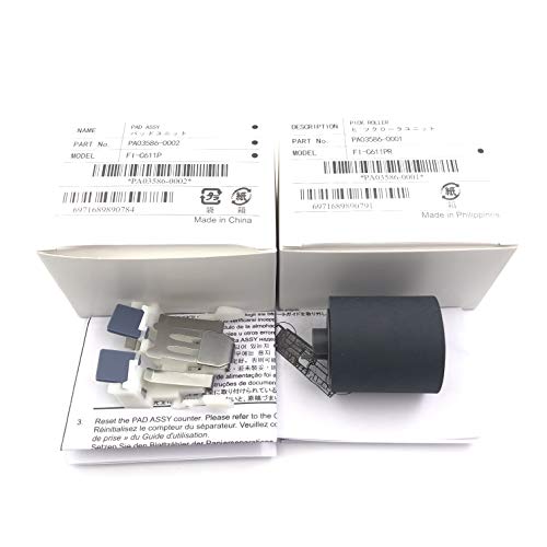 OKLILI 1SET X PA03586-0001 PA03586-0002 Consumable Kit Pick Roller + Pad Assy Assembly Pickup Roller Separation Pad Compatible with Fujitsu S1500 S1500M fi-6110 N1800