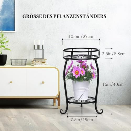 STLOVe Metall Pflanzenständer 2 Stufige Pflanzenständer Blumentopfständer, Dekorieren pflanzen ständer Platzersparnis… – Ansicht 5