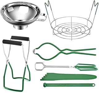 7Pcs Canning Supplies Starter Kit Canning Tools Set Stainless Steel Canning Set with Canning Rack Canning Tonga Jar Lifter Durable Multifunctional Canning Kit for Canning Pot Home Canning Supplies St