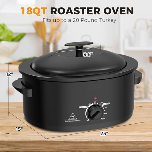 image for Kiss the Water 8 QT Electric Roaster Oven with Self-Basting Lid, Turke