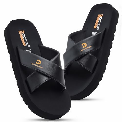 Image of DOCTOR Men Cross Strap Slippers | Soft Feel Comfort Casual Slides for Men | Lightweight Everyday Wear Open Toe Sandals
