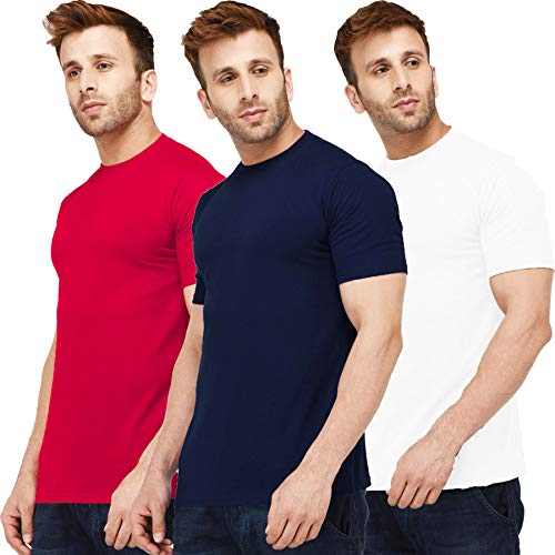 Image of Solid Men Half Sleeve Round Neck T-Shirt (Pack of 3)