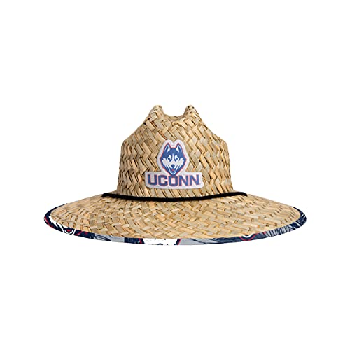Image of FOCO Men's NCAA College Team Logo Floral Straw Sun Hat