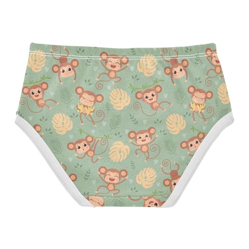 Little Girl Underwear Toddler Panties Kids Undies Monkey Cartoon Soft Cotton Briefs 2T-8Y2