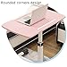 LVLDAWA Small Computer Desk, Easy Cleaning Adjustable Tray Table with Wheels, Portable Lectern for Meeting & Attend Class, 2 Colors (Color : Wood, Size : 60x40x62~965CM)