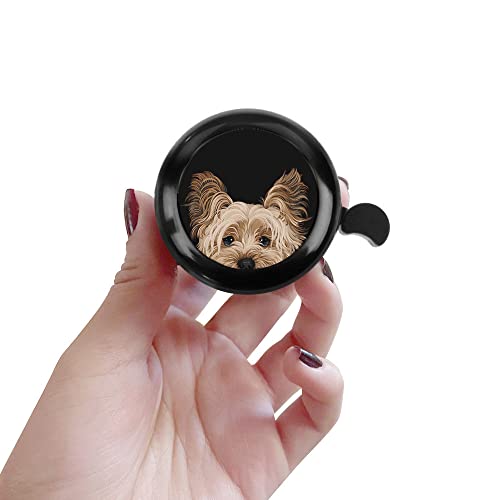 Wirester Black Aluminum Round Bike Bell, Classic Ring Bicycle Bell, Bike Accessories Bell Ring For Adults Kids Girls Boys - Yorkshire Terrier Dog #TOP3