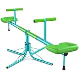 Amictoy Seesaw, Sit and Spin Teeter Totter, 3-Section Reinforced Frame for Enhanced Stability, Kids Outdoor Playground Equipment, Swiveling 360° Rotating for Ages 4-8, Safety Certified